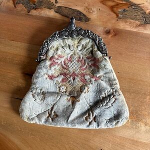 Vintage Embroidered Clutch with Metal Frame